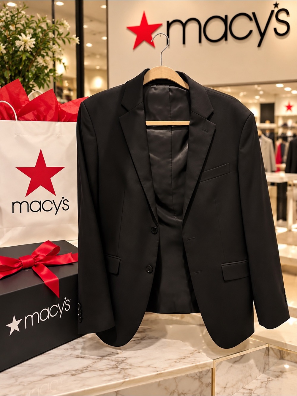 Macy's Men's Classic Black Two-Button Sport Coat